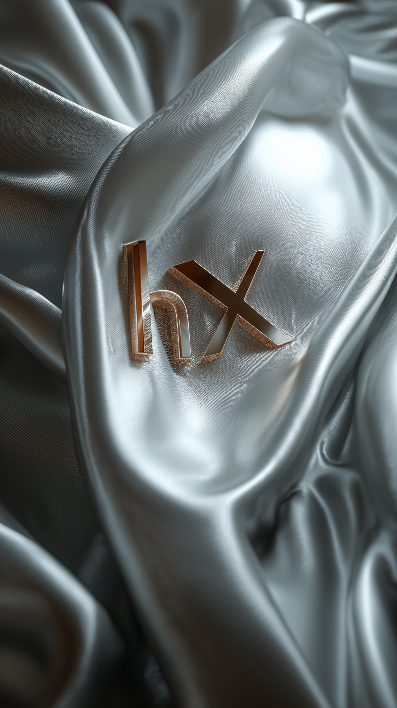 Decorative item with 'hx' logo on a textured surface